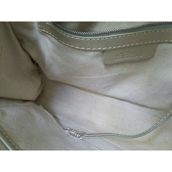 MICHAEL KORS Ivory  Signature Jacquard Fabric Gold Leather handbag - Picture 6 of 9